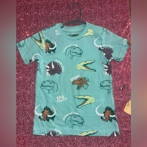 Kids Teal Dinosaur Graphic Tee - Unbranded